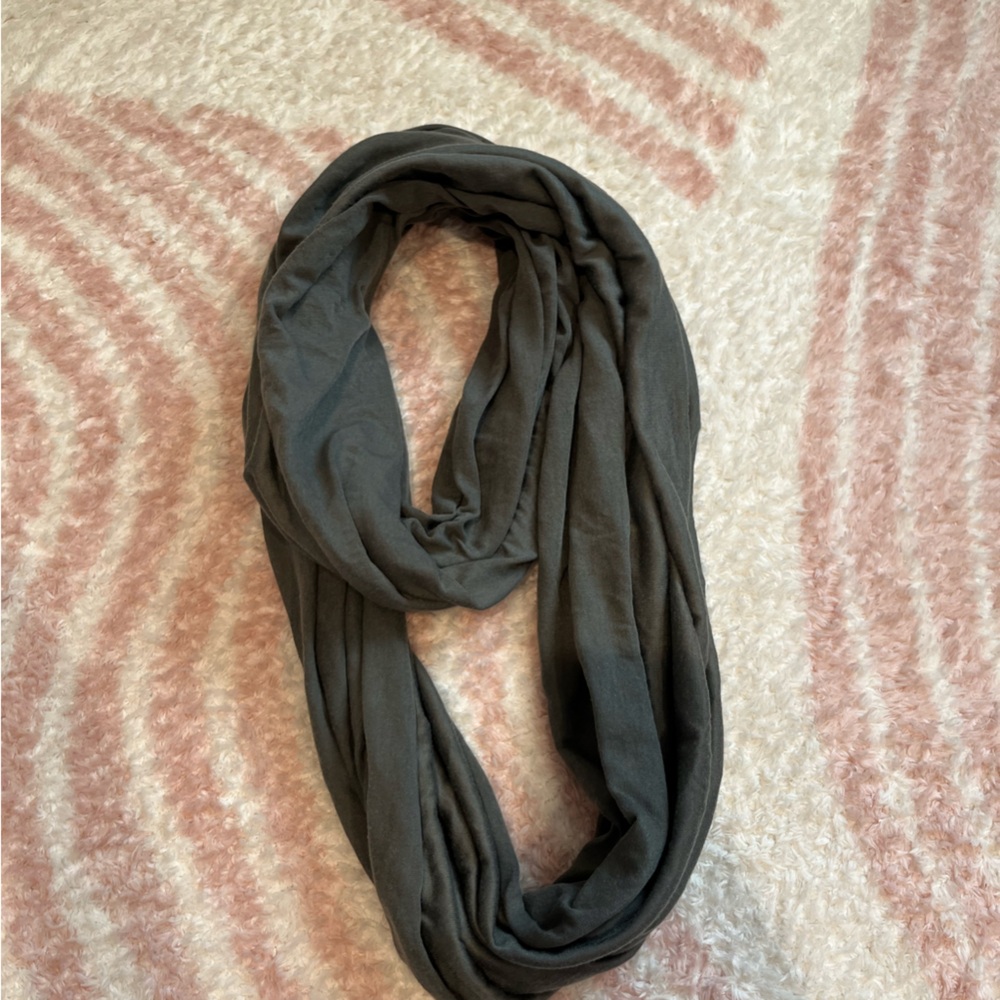 Gray Infinity Scarf, Lightweight Fabric